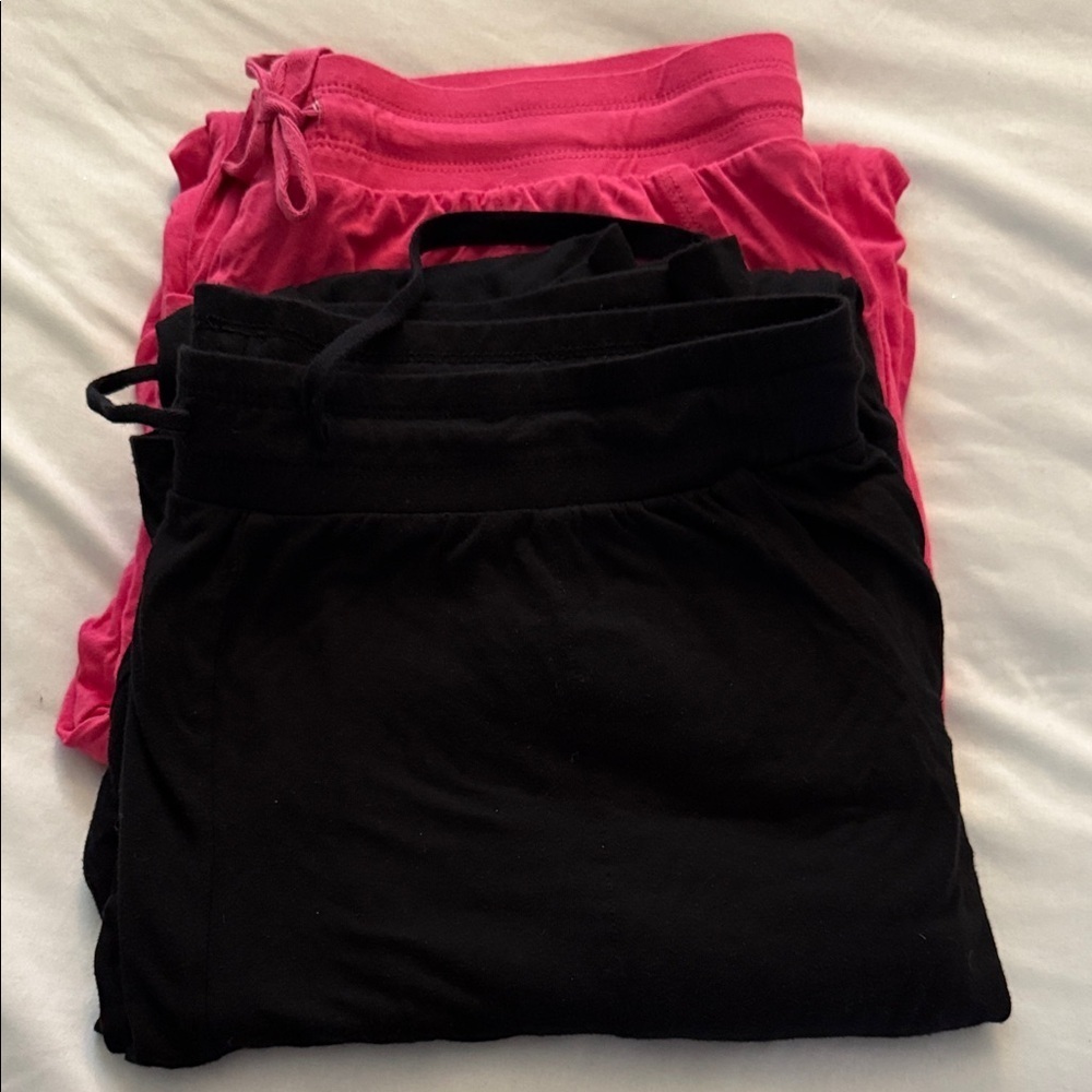 Liz Claiborne Black Sleepwear/Lounge Pants LT, Free Pink L